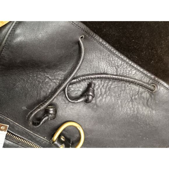 Large Black Leather Backpack/Tote/Carryall - USED - Unbranded - Picture 6 of 9